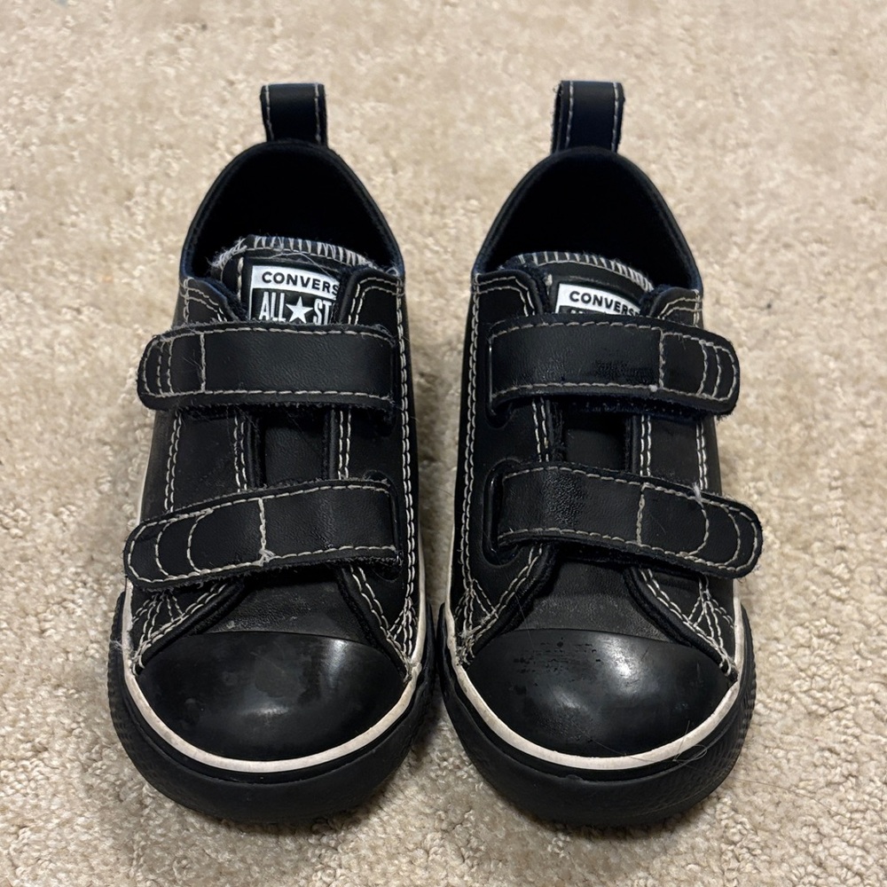 Converse Kids Black and White Velcro Sneakers